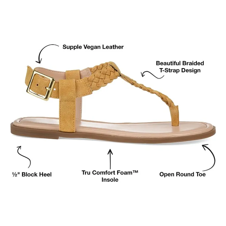 Journee Collection Womens Genevive Ankle Strap Flat Sandals