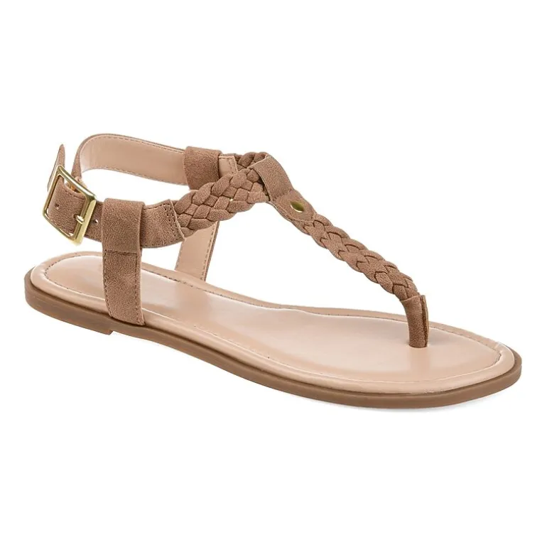 Journee Collection Womens Genevive Ankle Strap Flat Sandals