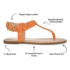 Journee Collection Womens Genevive Ankle Strap Flat Sandals