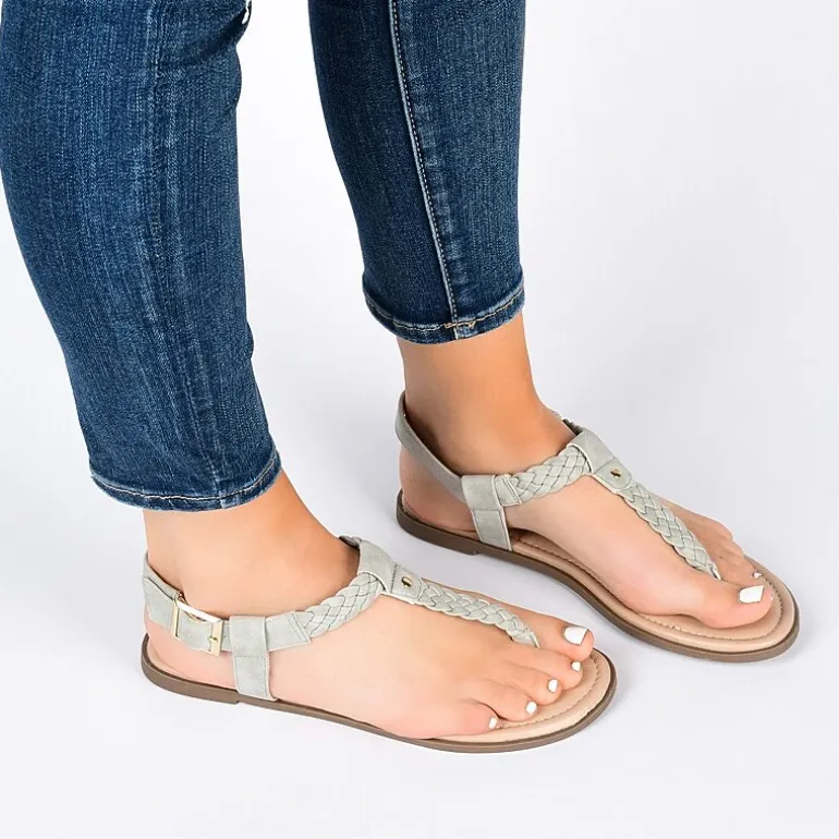 Journee Collection Womens Genevive Ankle Strap Flat Sandals