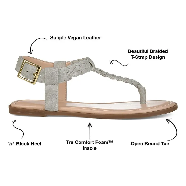Journee Collection Womens Genevive Ankle Strap Flat Sandals
