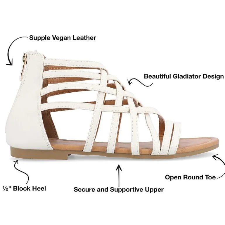 Journee Collection Womens Hanni Criss Cross Strap Gladiator Sandals