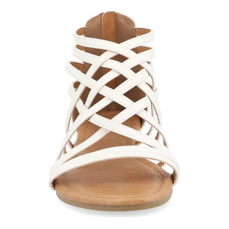 Journee Collection Womens Hanni Criss Cross Strap Gladiator Sandals