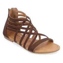 Journee Collection Womens Hanni Criss Cross Strap Gladiator Sandals