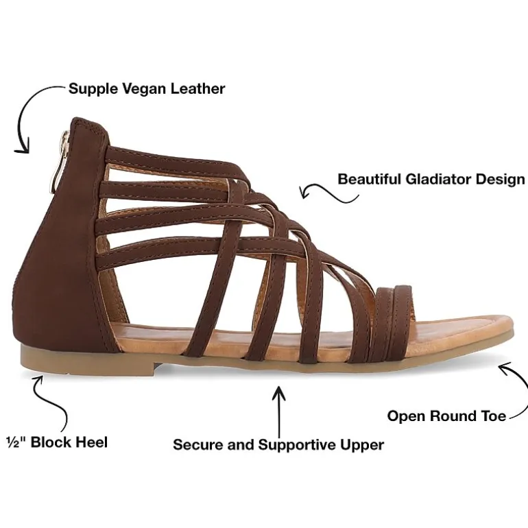 Journee Collection Womens Hanni Criss Cross Strap Gladiator Sandals