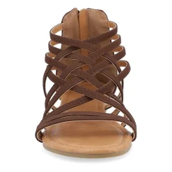 Journee Collection Womens Hanni Criss Cross Strap Gladiator Sandals
