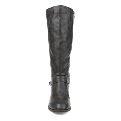Journee Collection Womens Ivie Extra Wide Calf Stacked Heel Zip Riding Boots