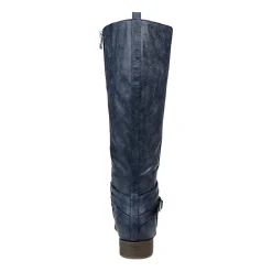 Journee Collection Womens Ivie Extra Wide Calf Stacked Heel Zip Riding Boots