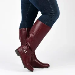 Journee Collection Womens Ivie Extra Wide Calf Stacked Heel Zip Riding Boots