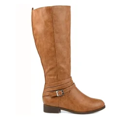 Journee Collection Womens Ivie Extra Wide Calf Stacked Heel Zip Riding Boots