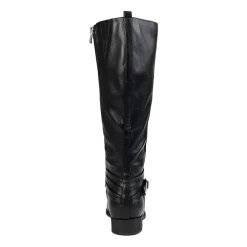 Journee Collection Womens Ivie Extra Wide Calf Stacked Heel Zip Riding Boots