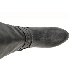 Journee Collection Womens Ivie Extra Wide Calf Stacked Heel Zip Riding Boots