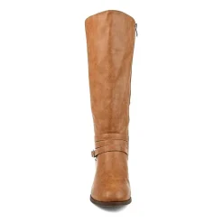 Journee Collection Womens Ivie Extra Wide Calf Stacked Heel Zip Riding Boots