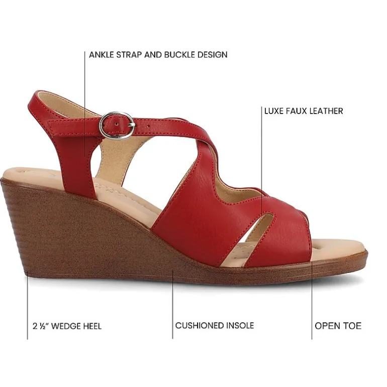 Journee Collection Womens Kedzieii Wedge Sandals