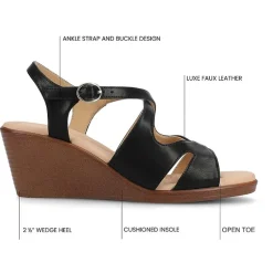Journee Collection Womens Kedzieii Wedge Sandals