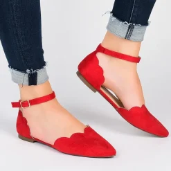 Journee Collection Womens Lana Ballet Flats Buckle Pointed Toe
