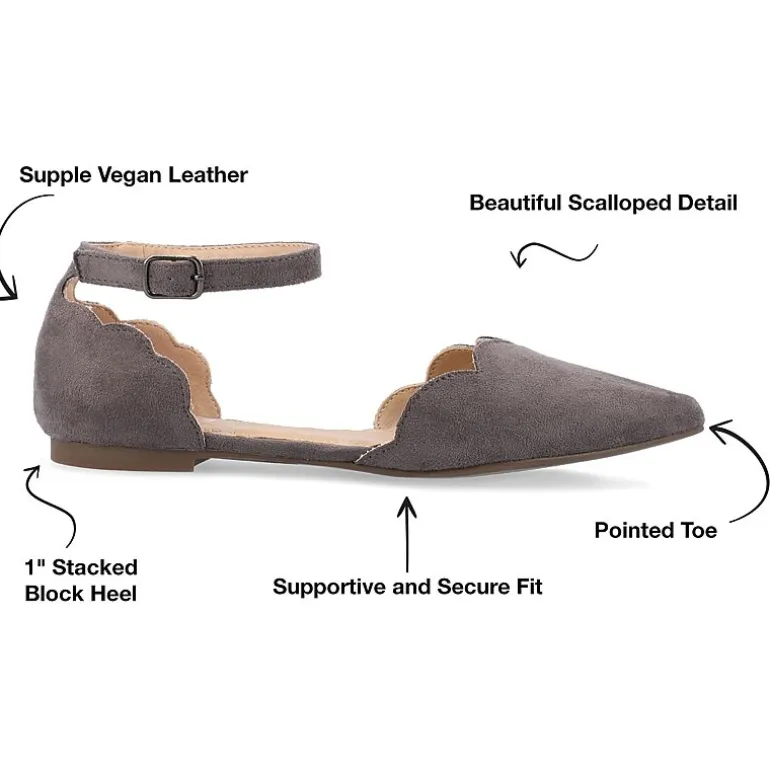 Journee Collection Womens Lana Ballet Flats Buckle Pointed Toe