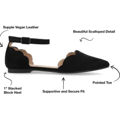 Journee Collection Womens Lana Ballet Flats Buckle Pointed Toe
