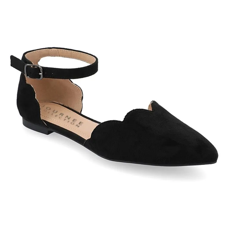 Journee Collection Womens Lana Ballet Flats Buckle Pointed Toe
