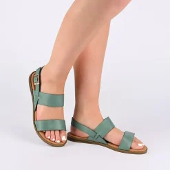 Journee Collection Womens Lavine Slingback Strap Flat Sandals