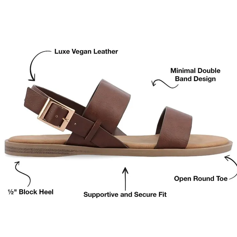 Journee Collection Womens Lavine Slingback Strap Flat Sandals