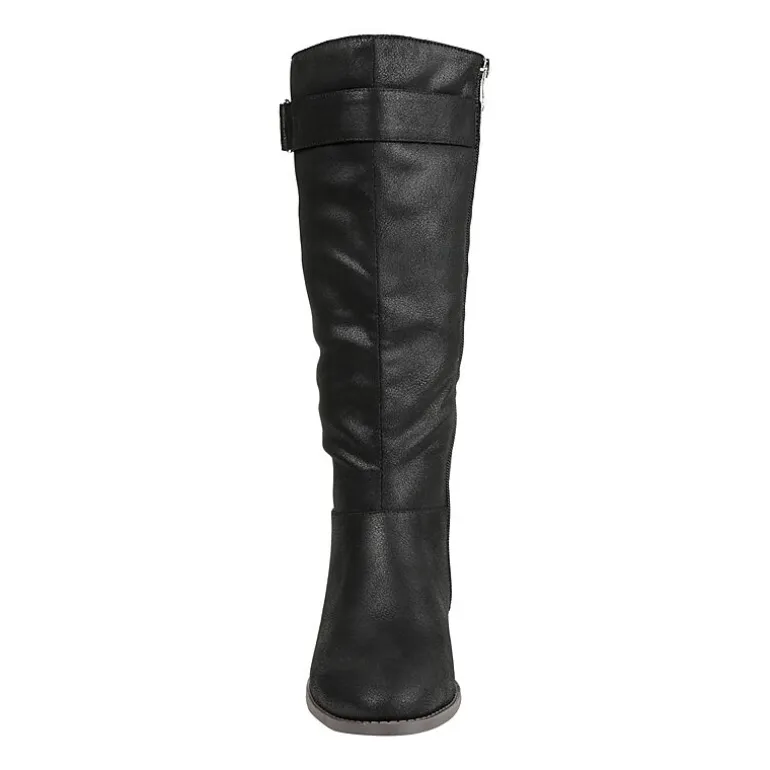 Journee Collection Womens Lelanni Wide Calf Stacked Heel Riding Boots