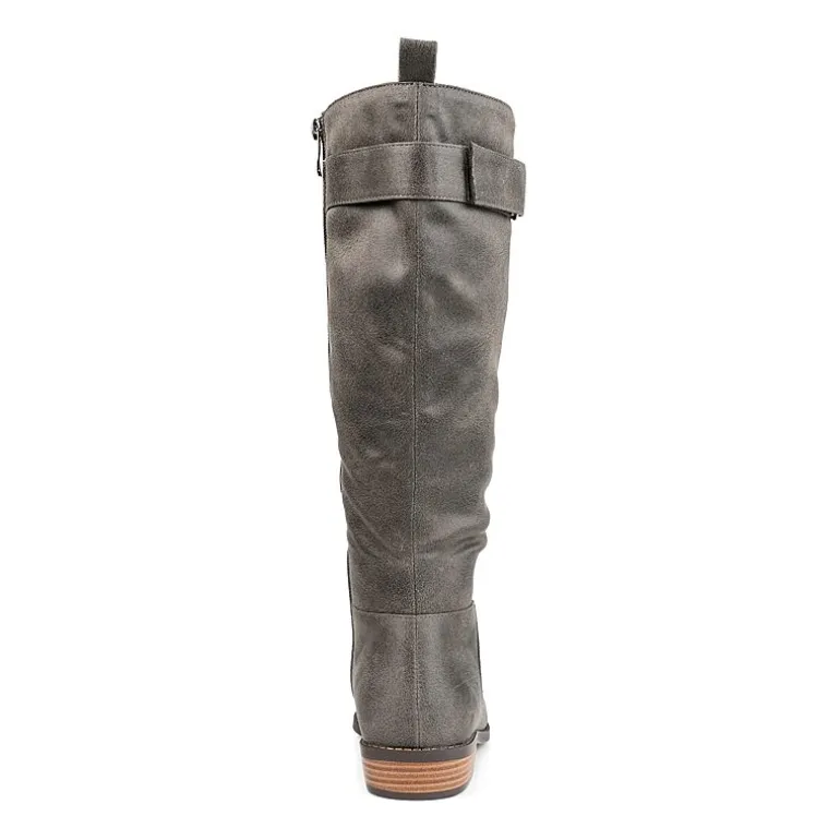 Journee Collection Womens Lelanni Stacked Heel Riding Boots