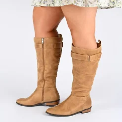 Journee Collection Womens Lelanni Stacked Heel Riding Boots