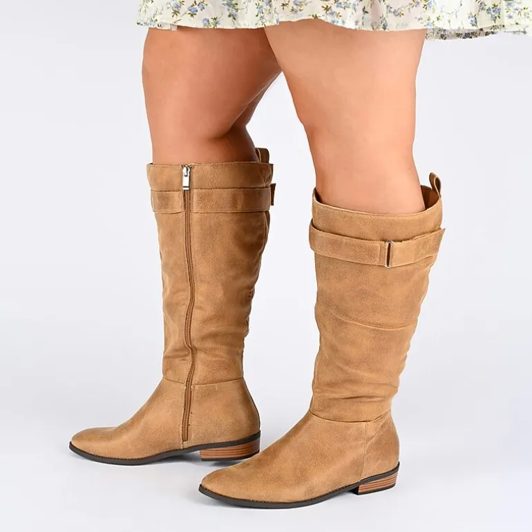 Journee Collection Womens Lelanni Stacked Heel Riding Boots