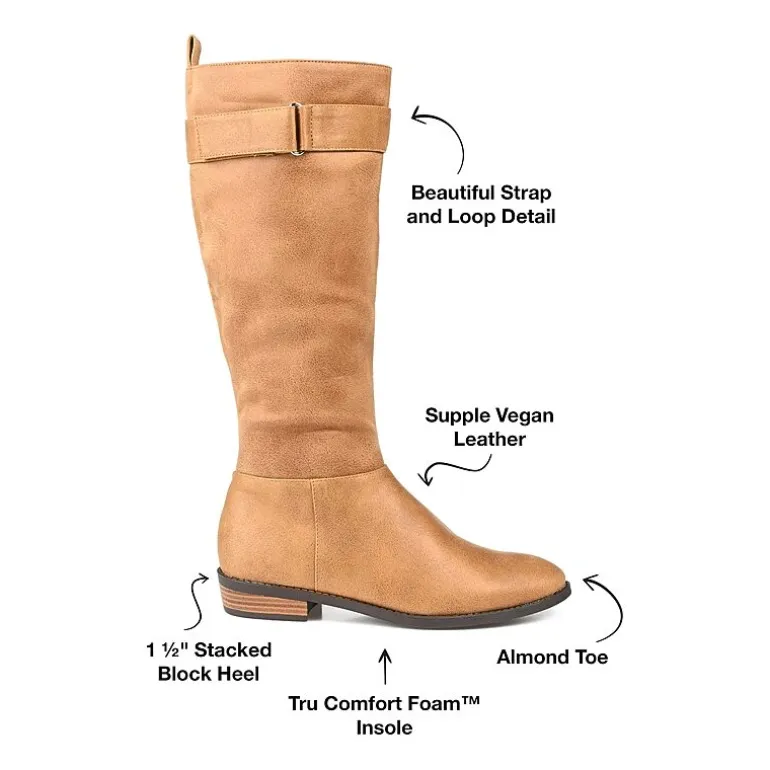 Journee Collection Womens Lelanni Stacked Heel Riding Boots