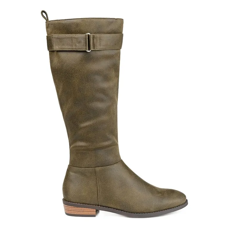 Journee Collection Womens Lelanni Stacked Heel Riding Boots