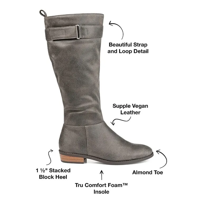 Journee Collection Womens Lelanni Stacked Heel Riding Boots