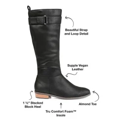 Journee Collection Womens Lelanni Stacked Heel Riding Boots