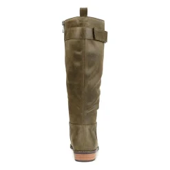 Journee Collection Womens Lelanni Stacked Heel Riding Boots