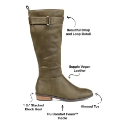 Journee Collection Womens Lelanni Stacked Heel Riding Boots