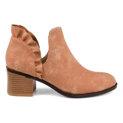 Journee Collection Womens Lennie Booties Stacked Heel Slip-on