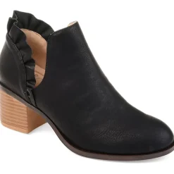 Journee Collection Womens Lennie Booties Stacked Heel Slip-on