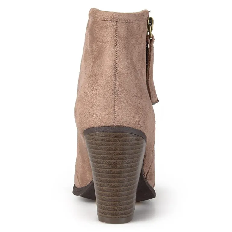 Journee Collection Womens Link Stacked Heel Booties