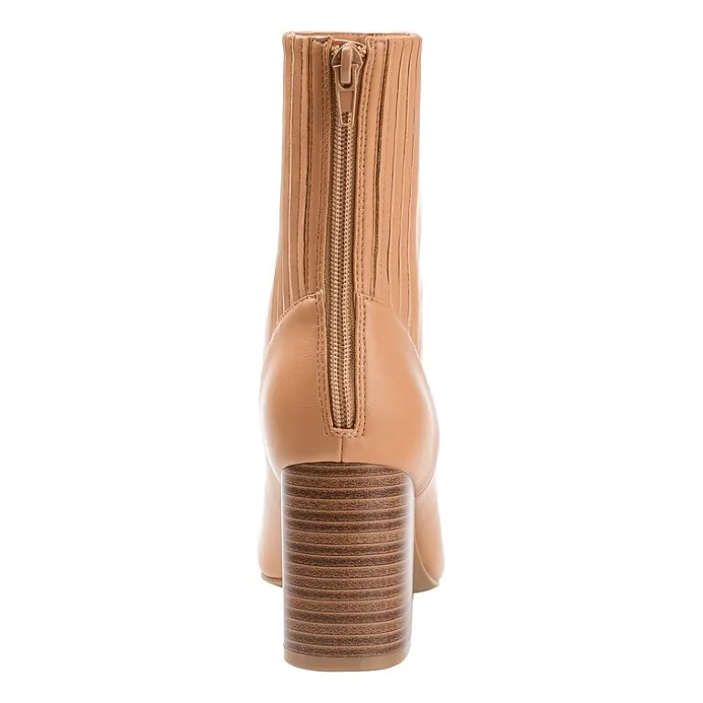 Journee Collection Womens Maize Stacked Heel Booties