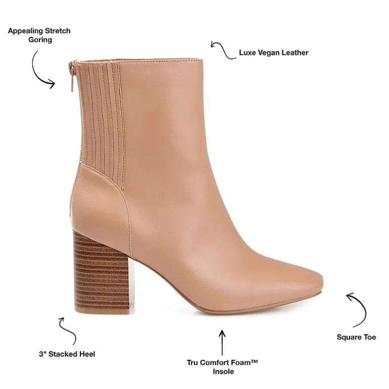 Journee Collection Womens Maize Stacked Heel Booties