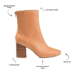 Journee Collection Womens Maize Stacked Heel Booties