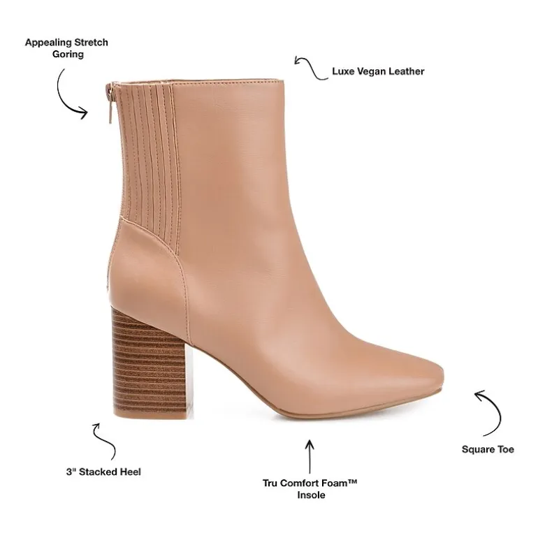Journee Collection Womens Maize Stacked Heel Booties