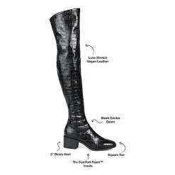 Journee Collection Womens Mariana Extra Wide Calf Block Heel Over the Knee Boots