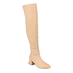 Journee Collection Womens Melika Wide Calf Block Heel Over the Knee Boots