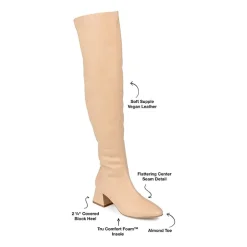 Journee Collection Womens Melika Extra Wide Calf Block Heel Over the Knee Boots