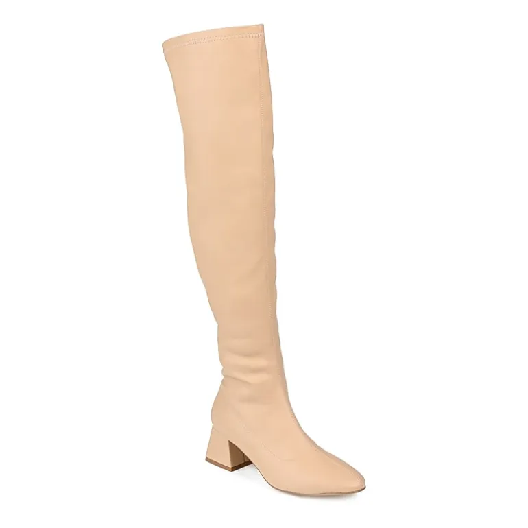Journee Collection Womens Melika Extra Wide Calf Block Heel Over the Knee Boots