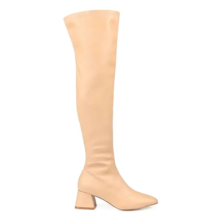 Journee Collection Womens Melika Extra Wide Calf Block Heel Over the Knee Boots