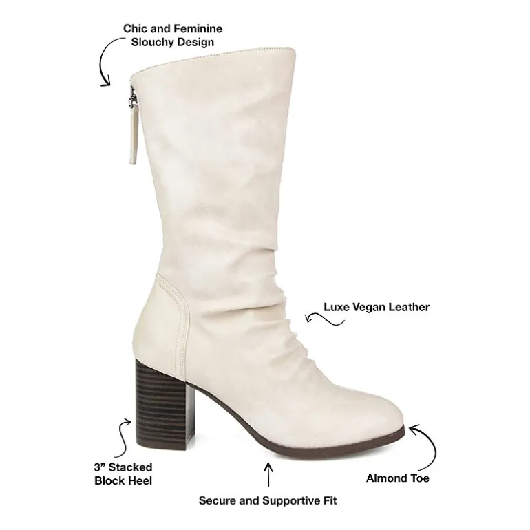 Journee Collection Womens Sequoia Stacked Heel Slouch Boots