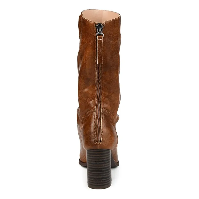 Journee Collection Womens Sequoia Stacked Heel Slouch Boots