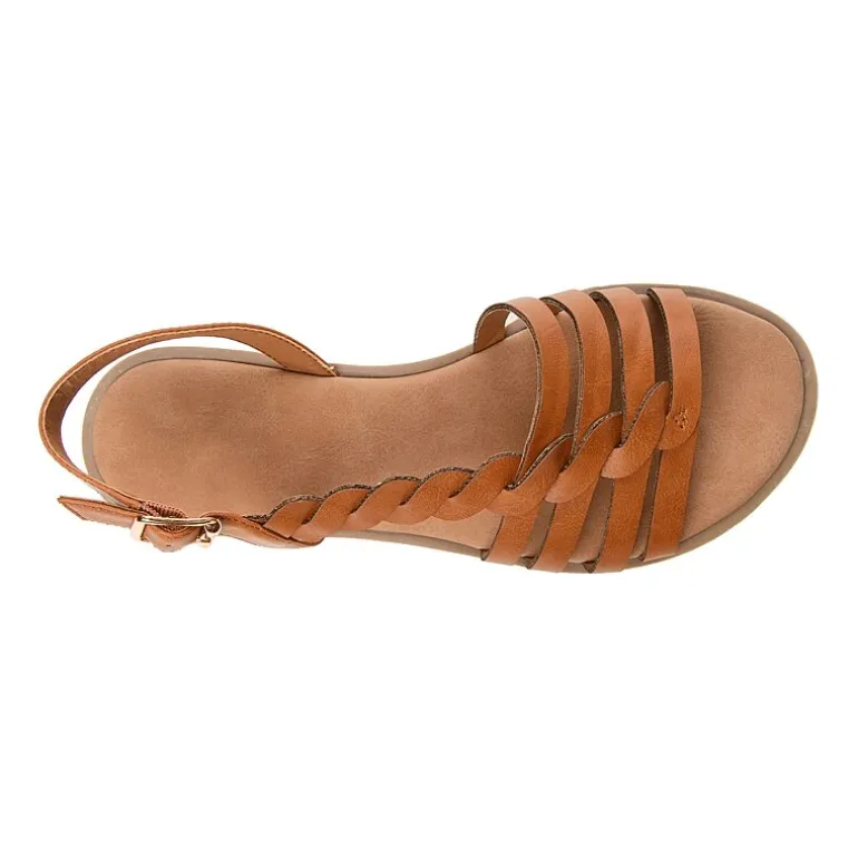 Journee Collection Womens Solay Ankle Strap Flat Sandals